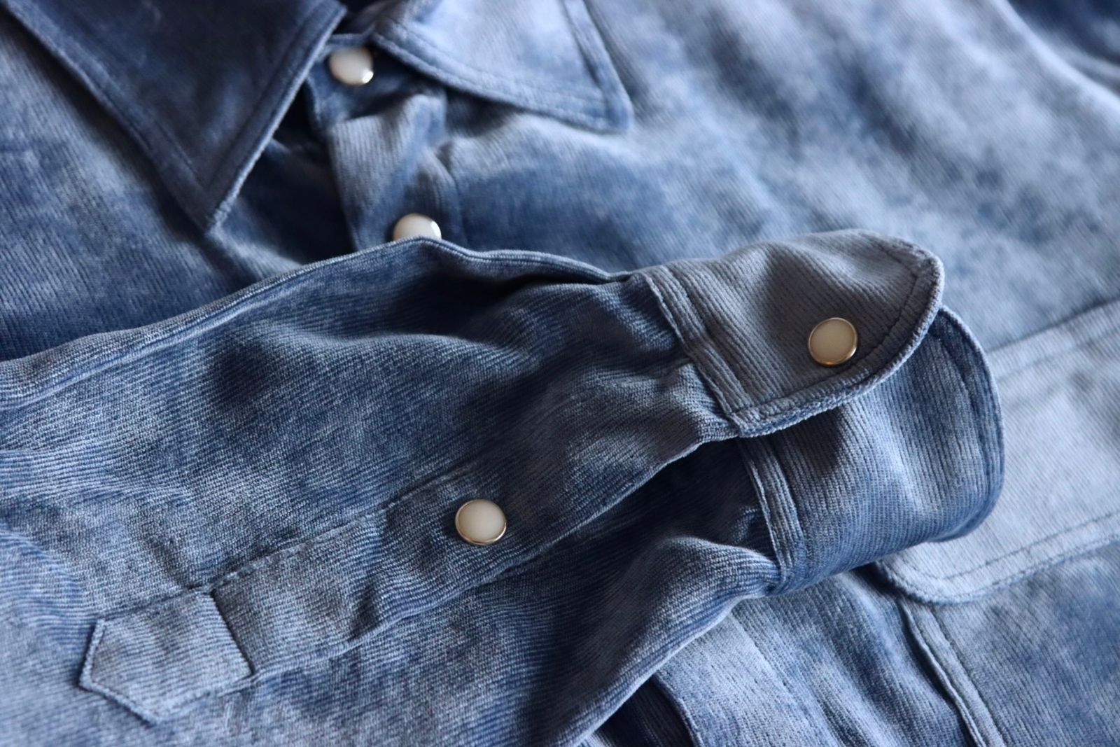 ヨーク 25FW シャツ Rayon Corduroy Western Shirt(YK25FW01084SH)BLUE