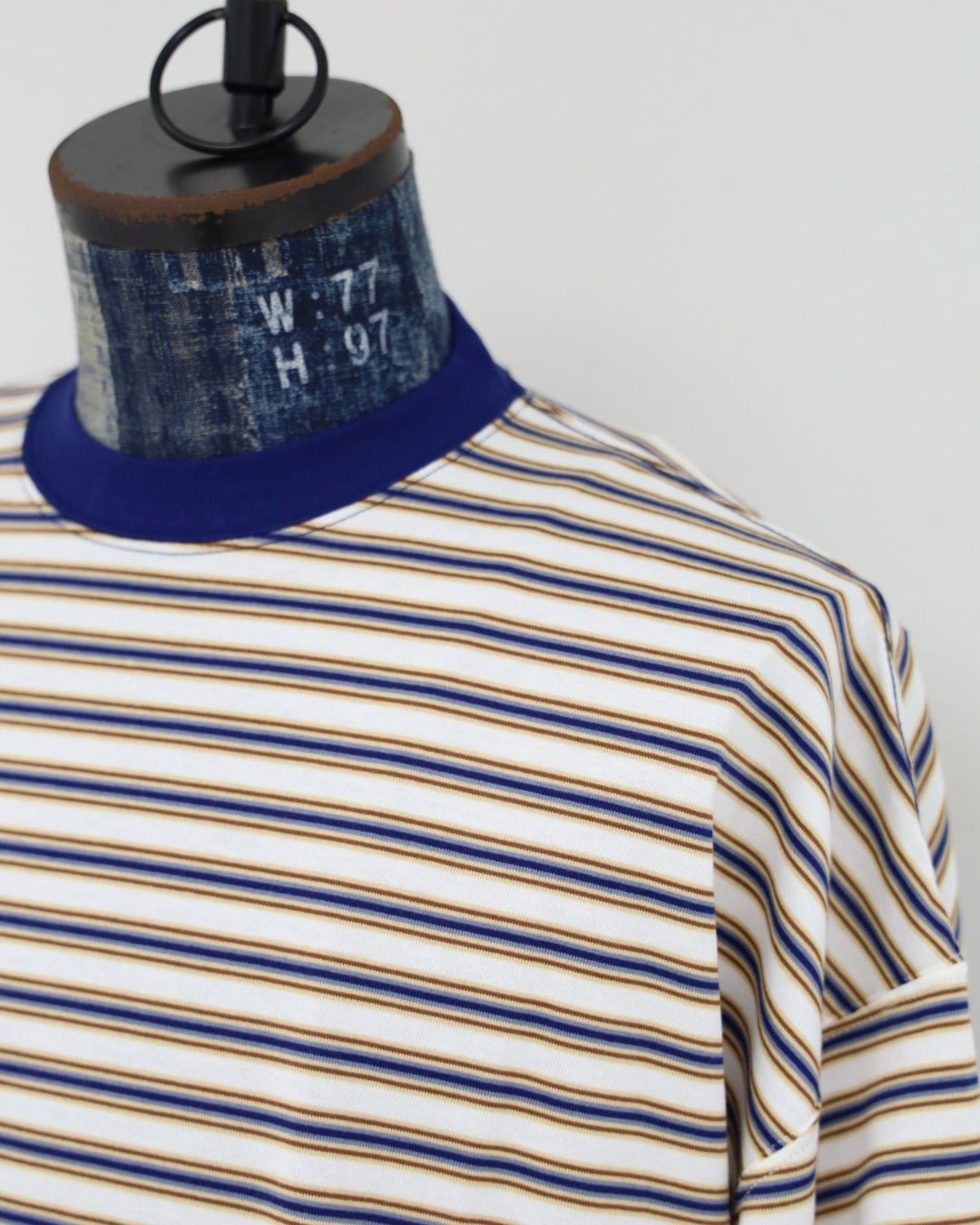 is-ness 26AW Balloon Border Short-sleeve T-Shirt(26AW_02_31SSSH05-1)BLUE x WINE☆新作発売！