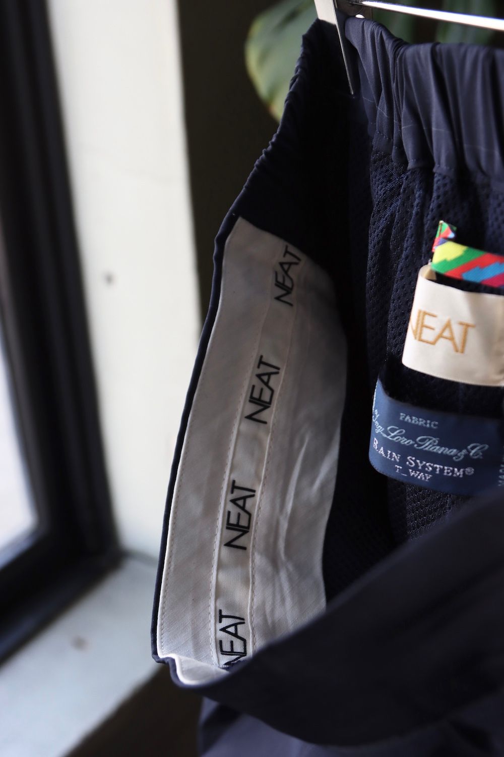 is-ness×NEAT LORO PIANA SPORT FABRICS PANTS"NAVY"イズネス22SS