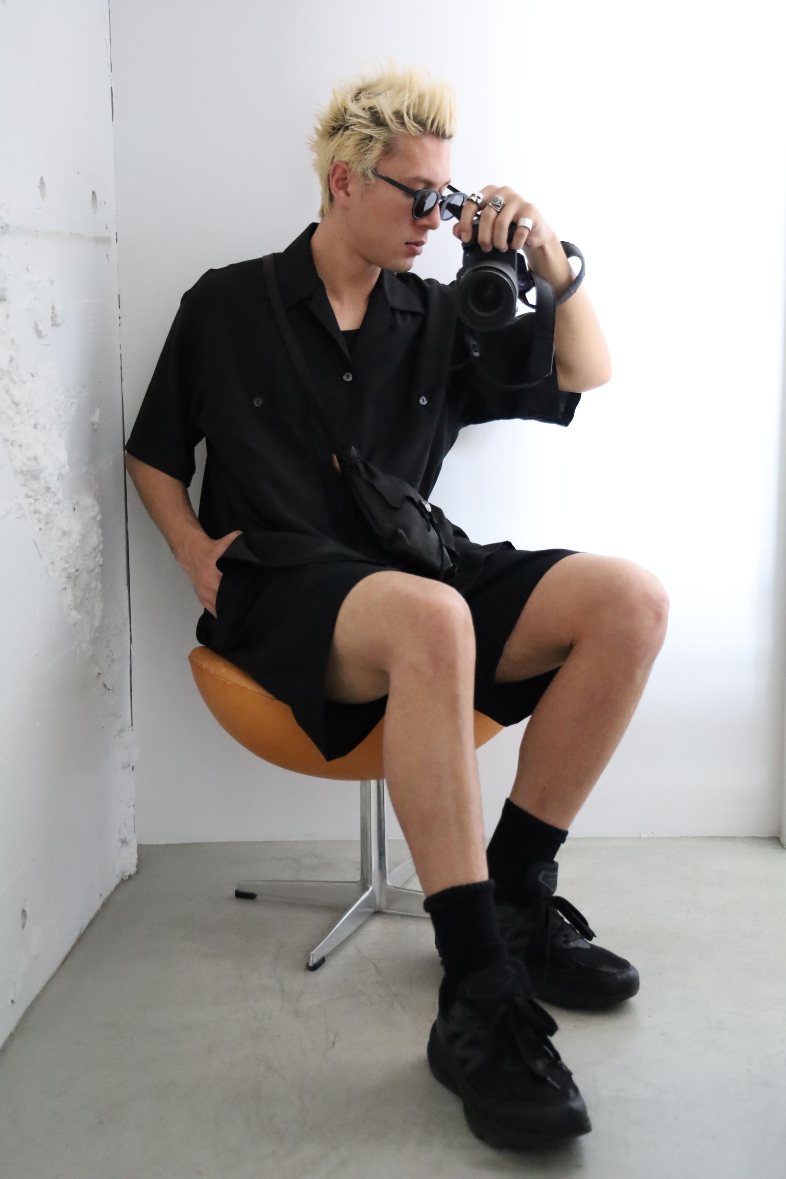 YOKE GARMENTDYED COTTON SILK TWILL OPEN COLLAR SHIRT 新作発売！