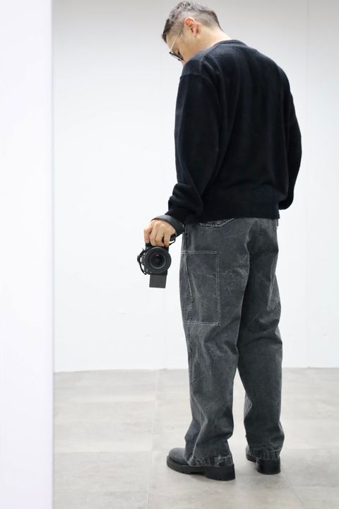 A.PRESSE 2026 STYLE1 Washed Silk Nep Henry Neck Sweater"BLACK"スタイル