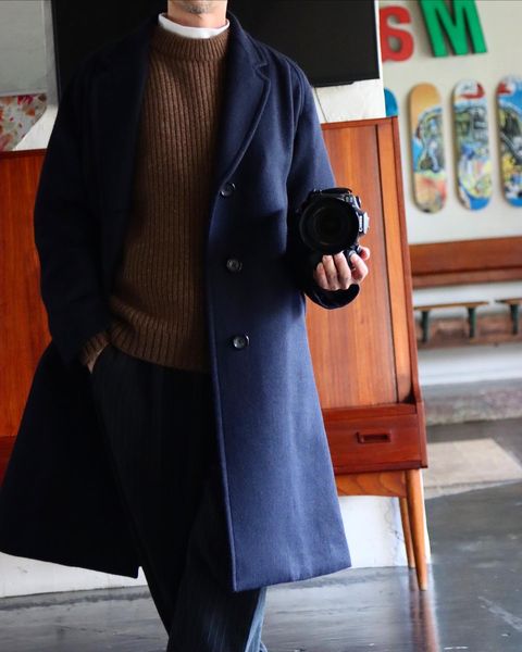 A.PRESSE Chester Coat"NAVY"style.2021.9.18.