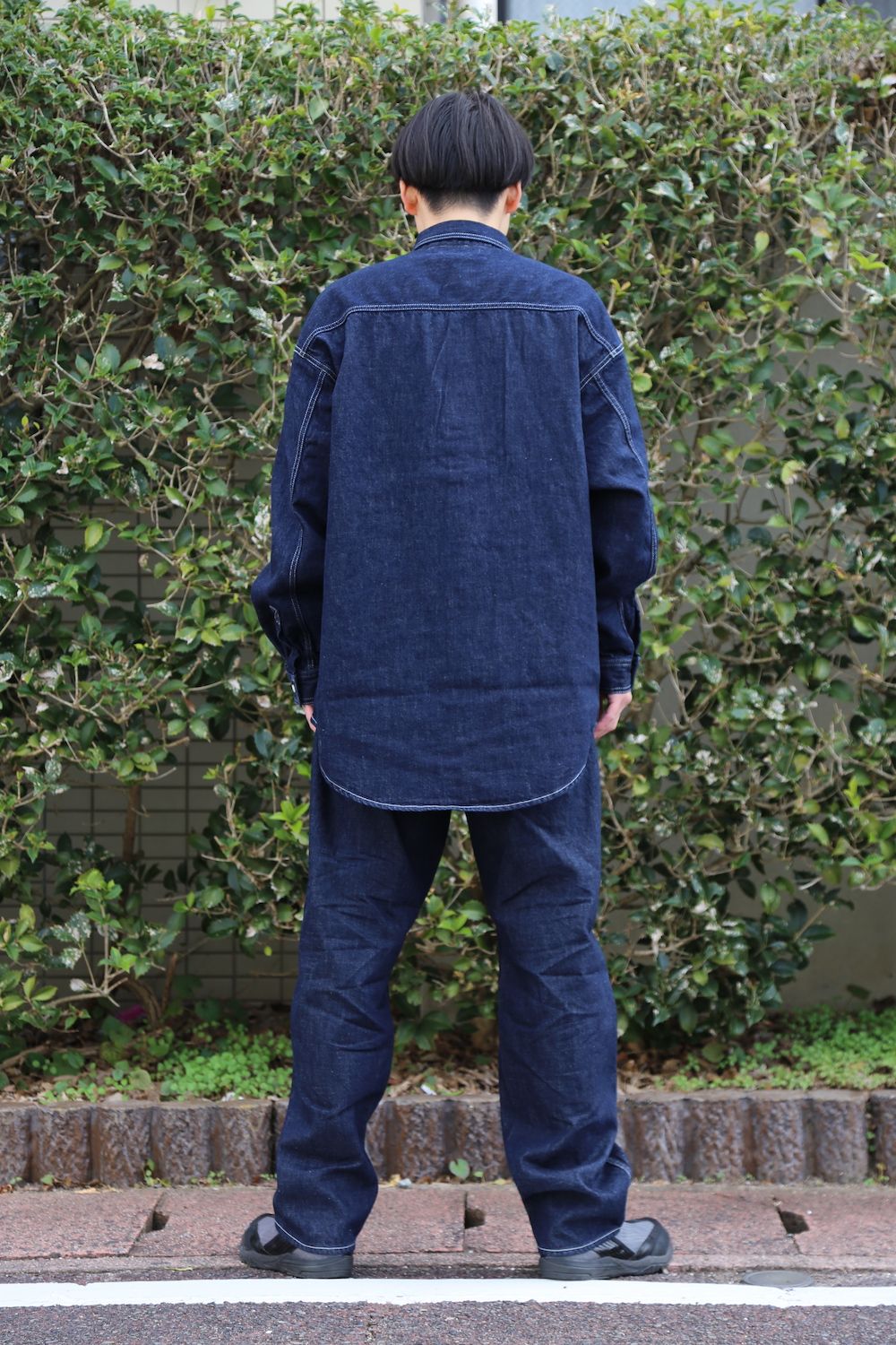 Graphpaper Denime Five Pocket Pants & Denime Regular Collar Shirt style 2020.12.14