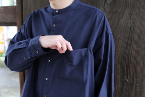 Graphpaper Oxford Oversized Band Collar Shirt(GM211-50137B) style.2021.3.13.