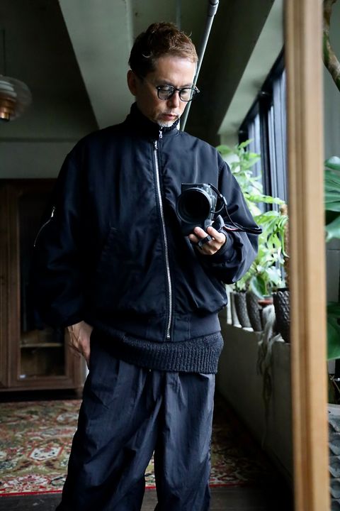 Graphpaper Fulled Wool Twill Flight Jacket"BKACK"スタイル