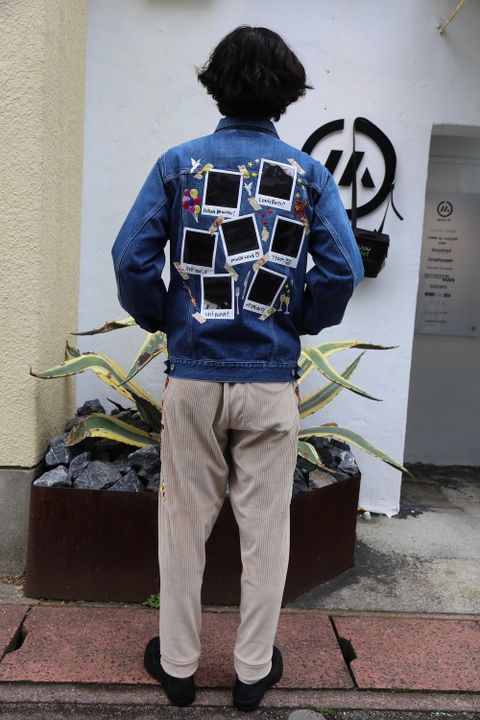 doublet MEMORIAL POLAROID DENIM JACKET(21SS06BL115) style. 2021.04.28.