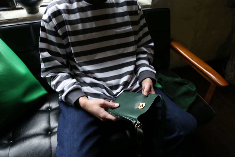 Graphpaper Border L/S Pocket Tee(GU211-70147B) style.2021.1.24