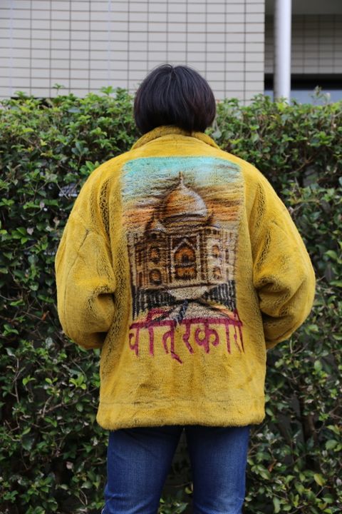 doublet HAND-PAINTED FUR JACKET"YELLOW"style.2020.10.17.