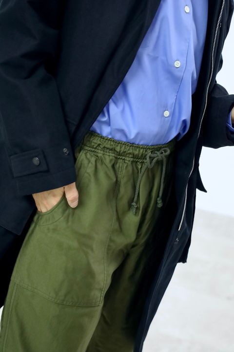 COMME des GARCONS HOMME 26SS 綿麻強撚サージステンカラーコートスタイル