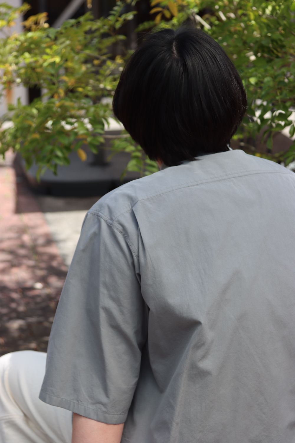 Ets.Materiaux Band Collar Short Sleeve Shirt style.2022.4.9.