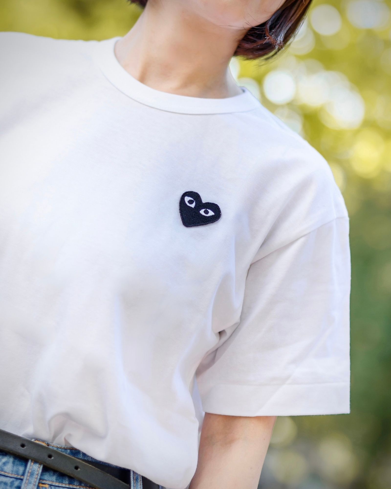 PLAY COMME des GARCONS - プレイコムデギャルソン ワンポイントTシャツ (WHITE×BLACK HEART) | mark