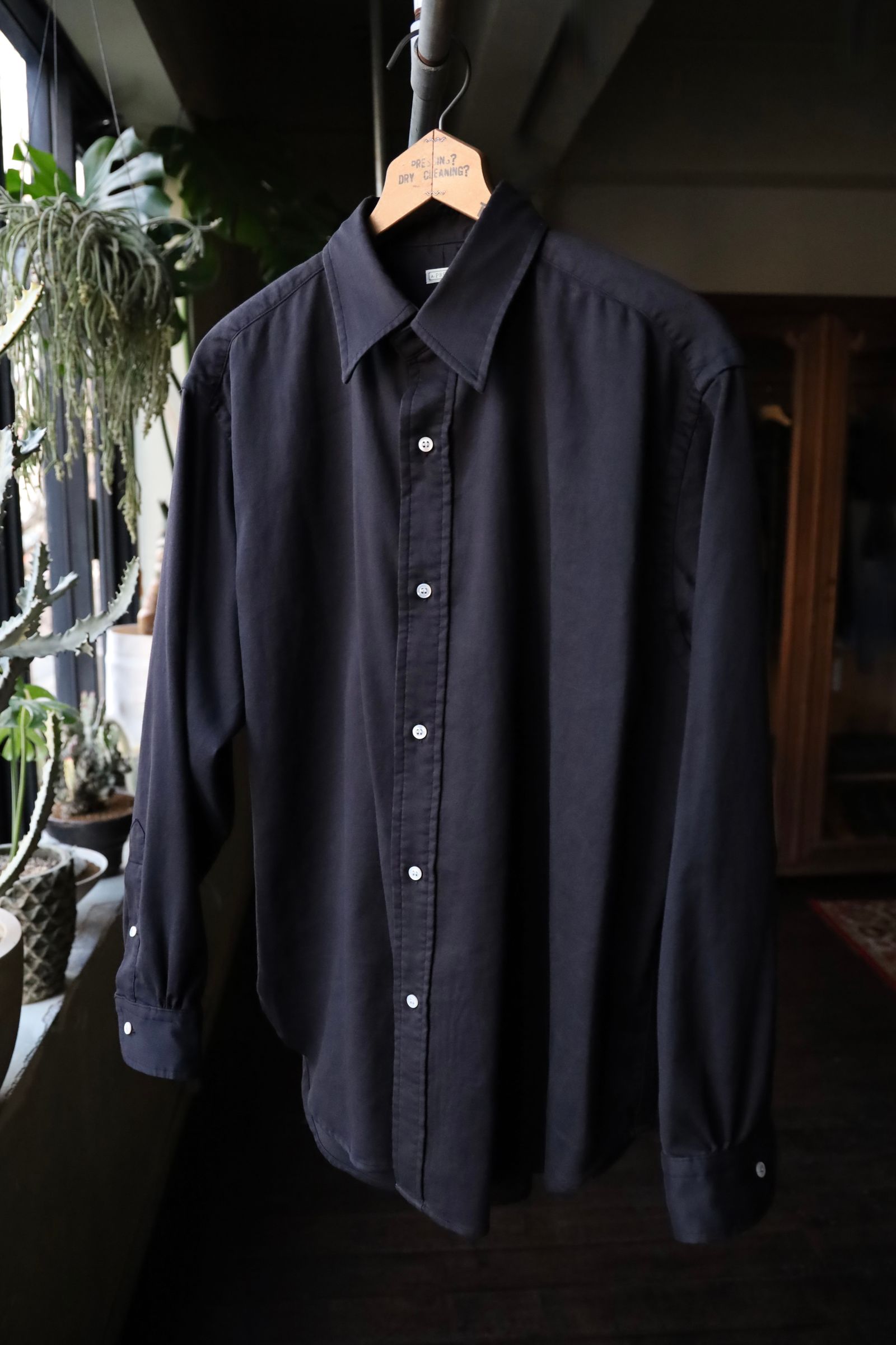 アプレッセ Double Weave Twill Regular Collar Shirt(25SAP-02-10H)BLACK☆1月11日(土)発売！