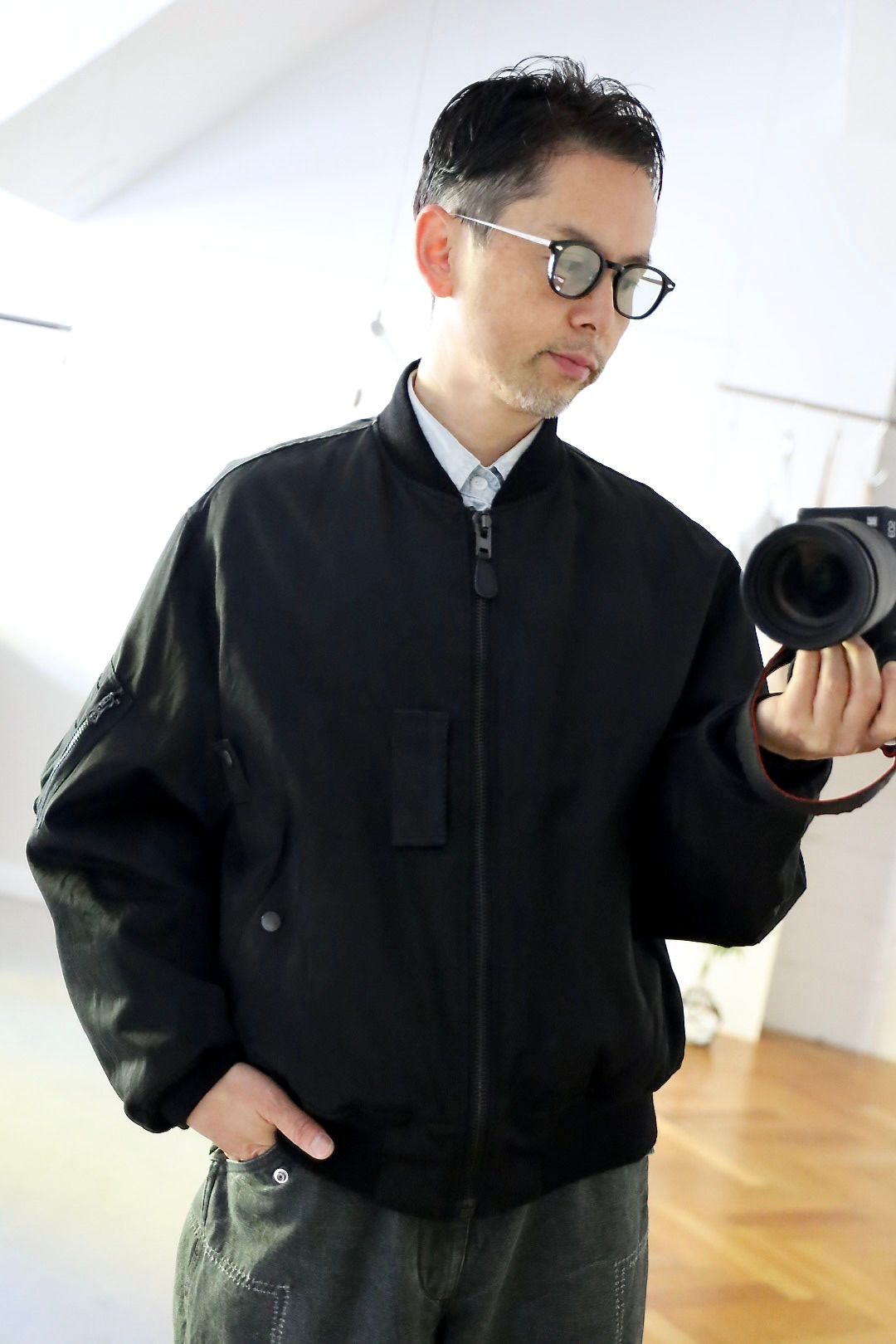 A.PRESSE Vintage Silk Flight Jacketスタイル | 5829 | mark