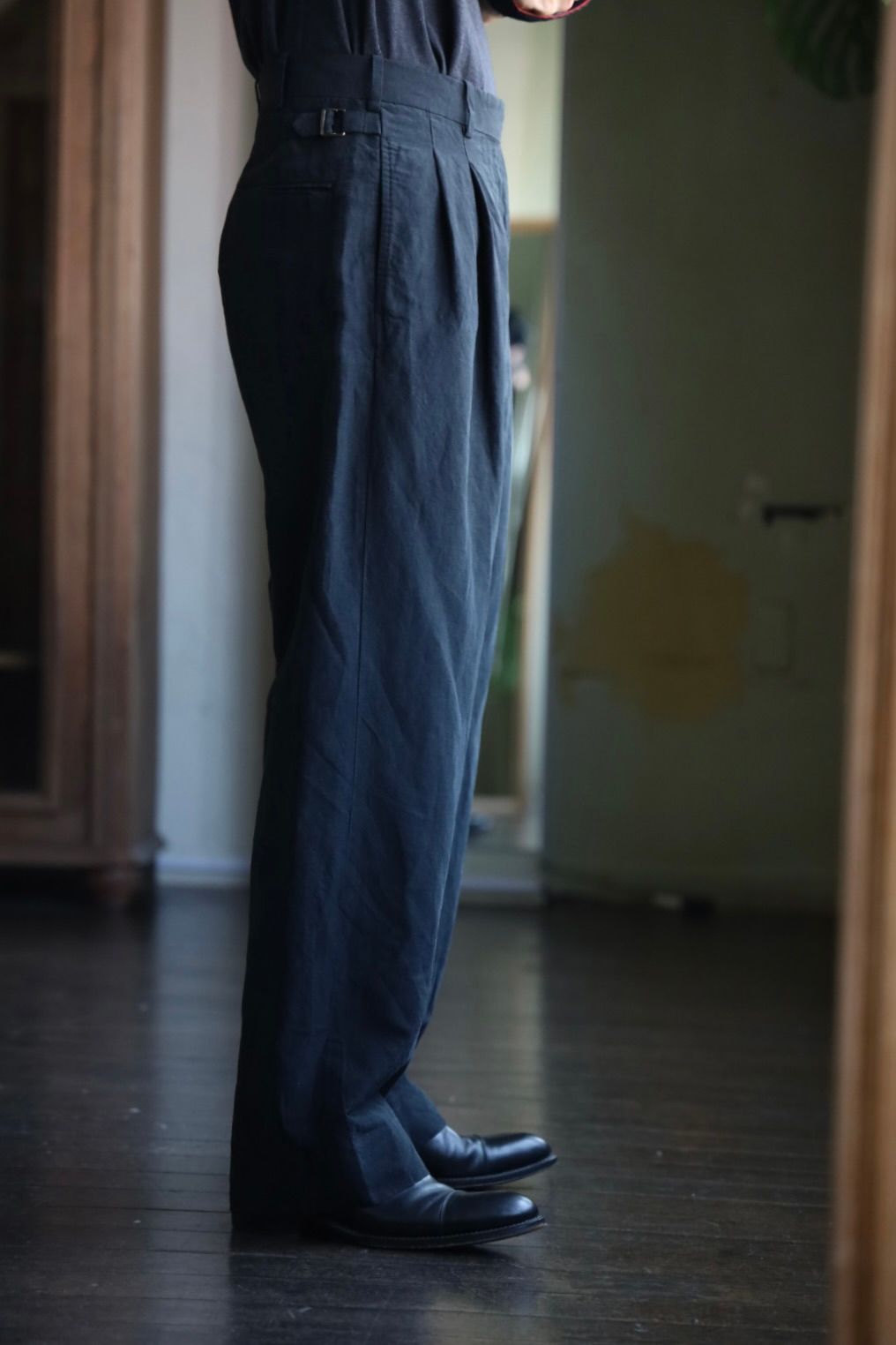 アプレッセ 25SS Silk Linen Trousers(25SAP-04-21H)BLACK