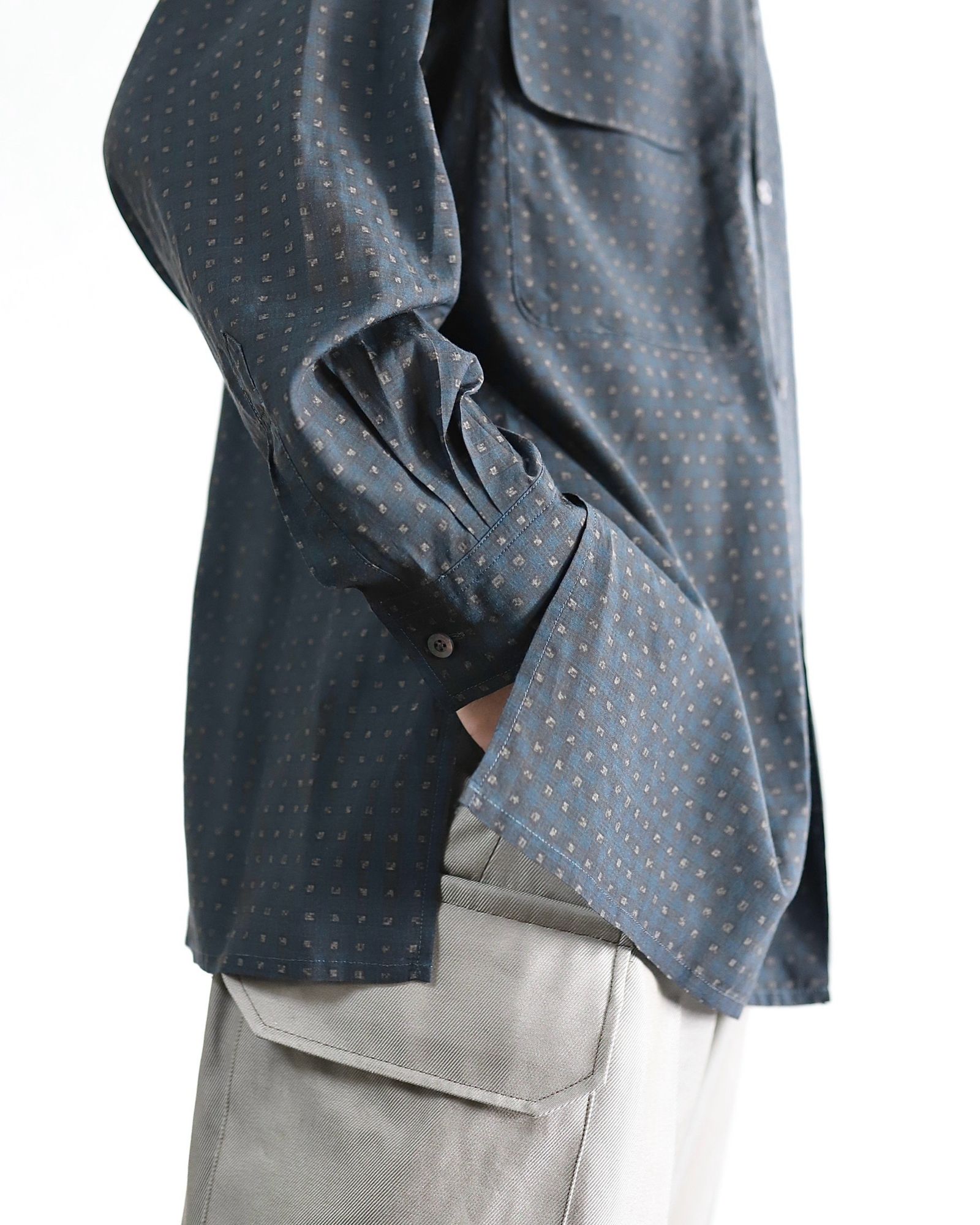 YOKE 新作PIXEL LOW PLAID OPEN COLLAR SHIRT style.2024 | 4298