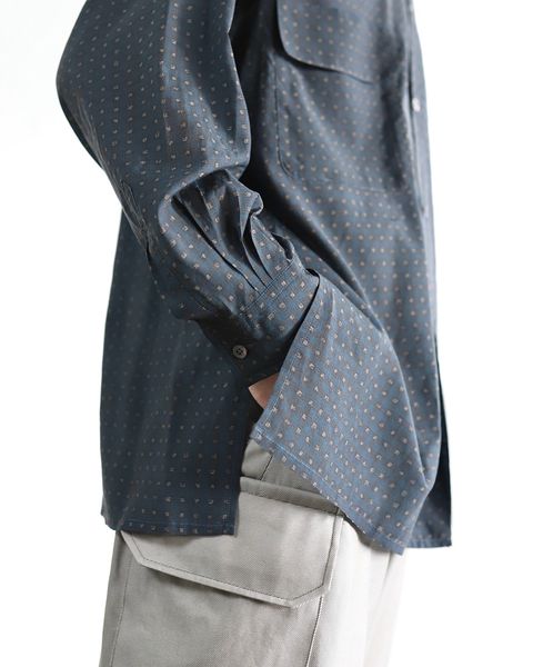 YOKE 新作PIXEL LOW PLAID OPEN COLLAR SHIRT style.2024