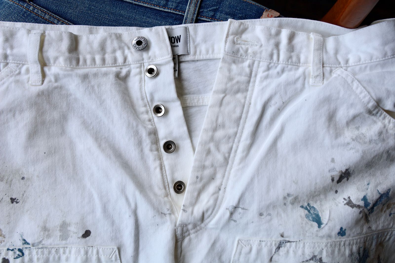 BOW WOW バウワウ PAINTER'S  SPLATTER SHORTS(BW251-PSS)WHITE PANTED
