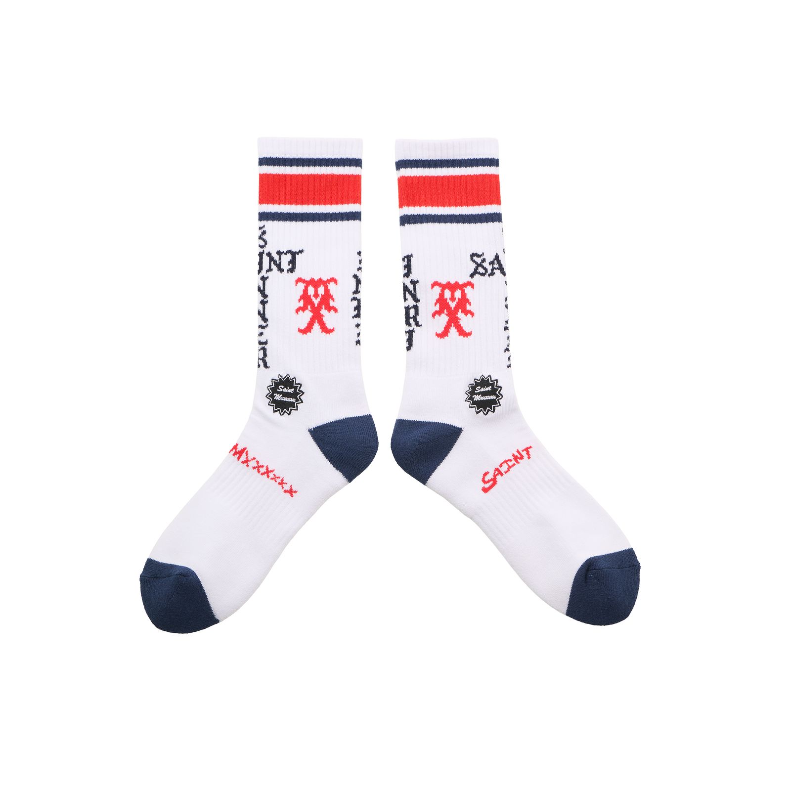 セントマイケル SINNER SOCKS (SM-HR1-0000-108)WHITE/RED/BLUE★10月11日(土)発売！