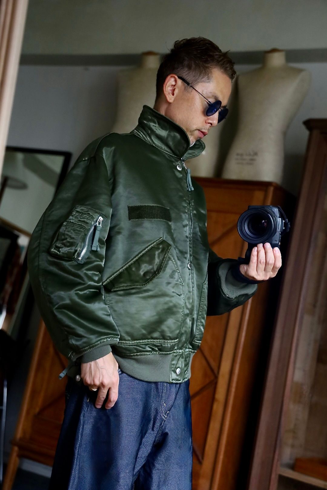 コムデギャルソンオム26FW ナイロンツイル製品染ミリタリーブルゾン(HR-J016-051)KHAKI☆9月4日(金)発売！