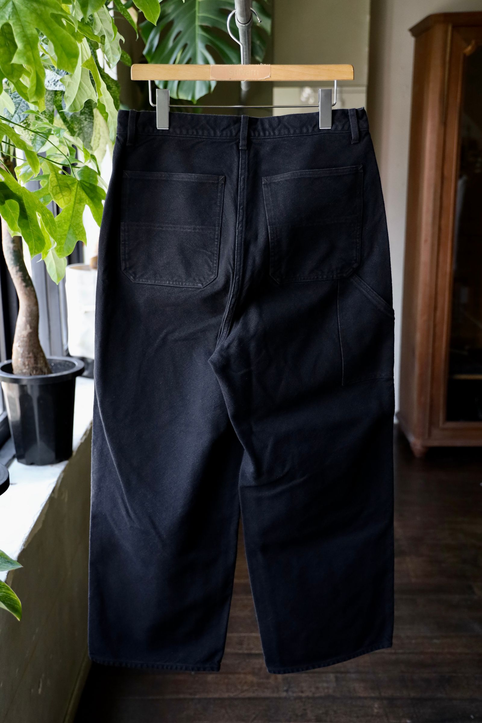 アプレッセ 2025 STYLE2 Vintage Silk Hemp Double Knee Pants(25AAP-04-07)BLACK