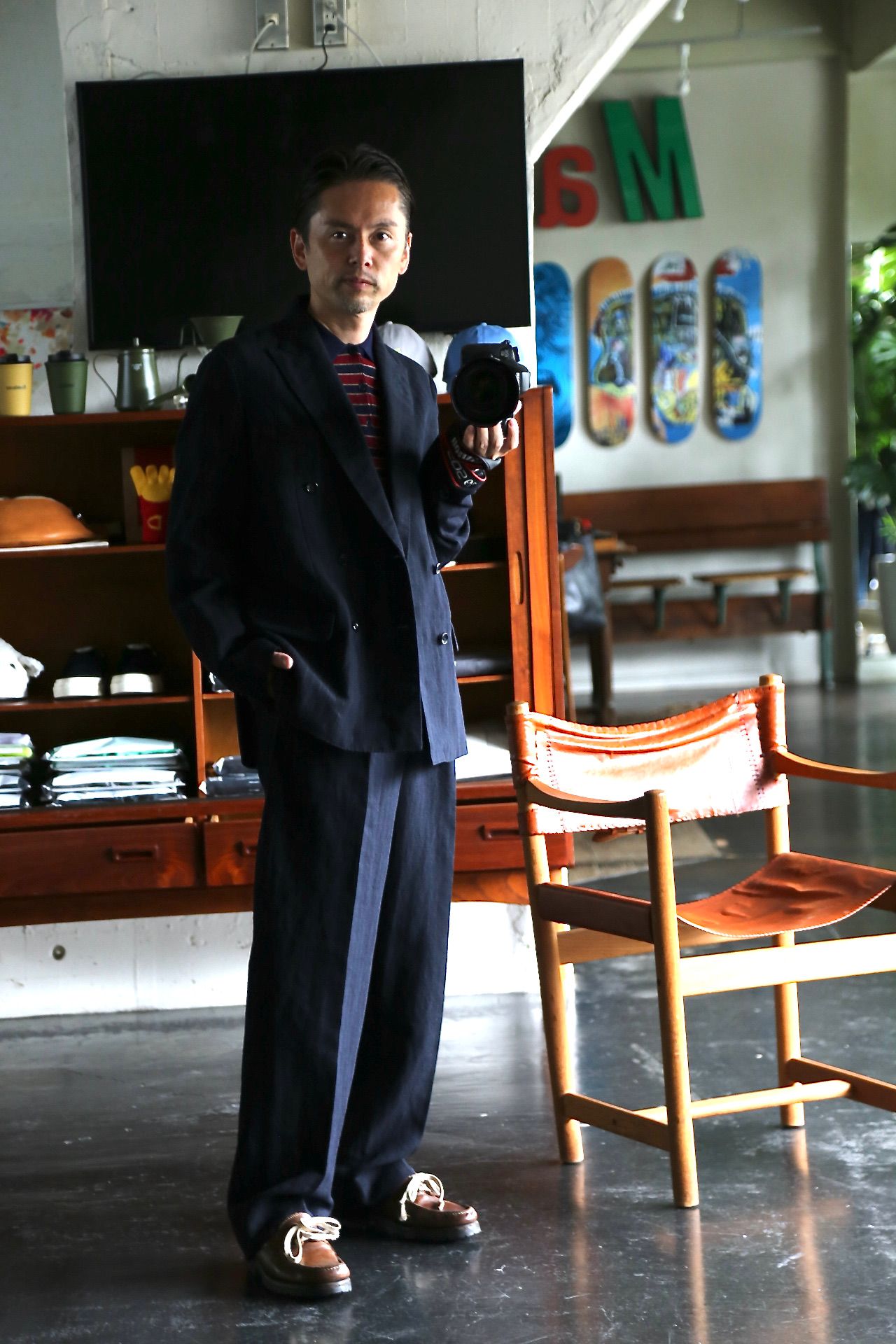 A.PRESSE Double Breasted Jacket(21AAP-01-07M)NAVY STYLE※8月21日 