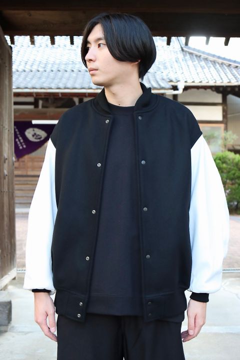 Graphpaper Scale Off Melton Stadium Jacket"BLACK"style