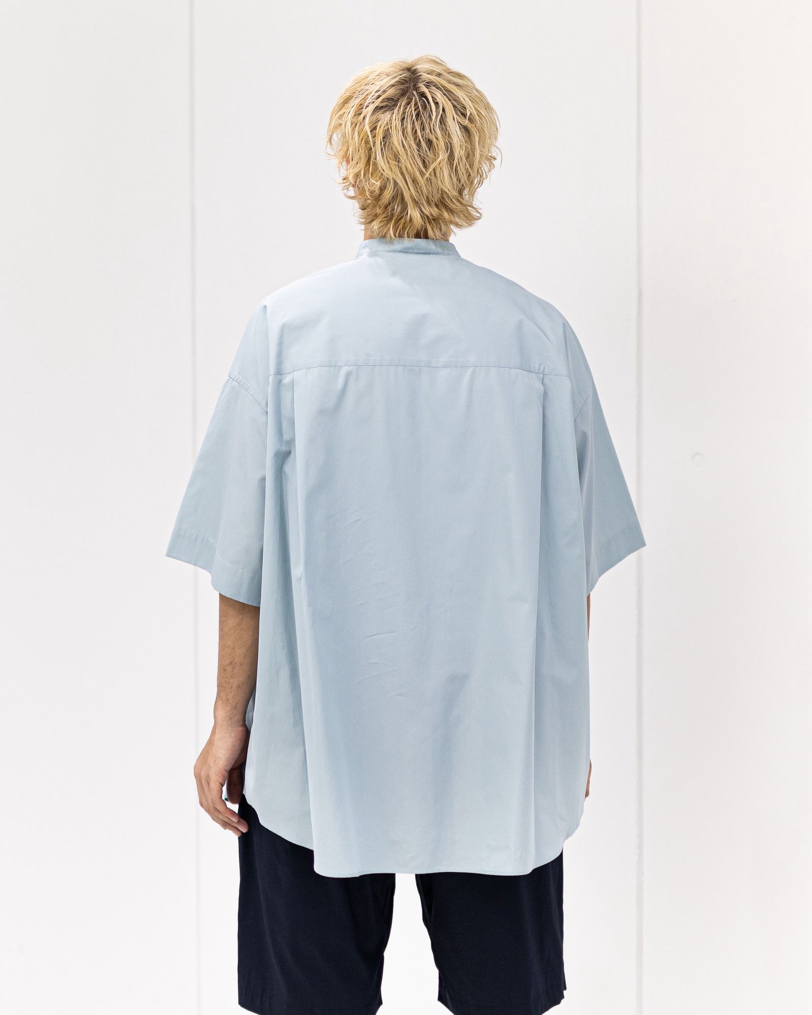グラフペーパー 26SS ALUMO for GP S/S Oversized Band Collar Shirt(GM261-50225)SMOKE BLUE☆3月20日(金)発売！