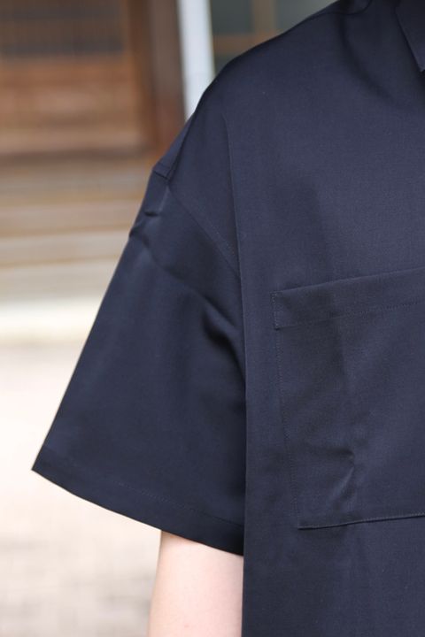 Graphpaper Selvage Wool S/S Oversized Box Shirt(GM212-50260) style.2021.6.19.