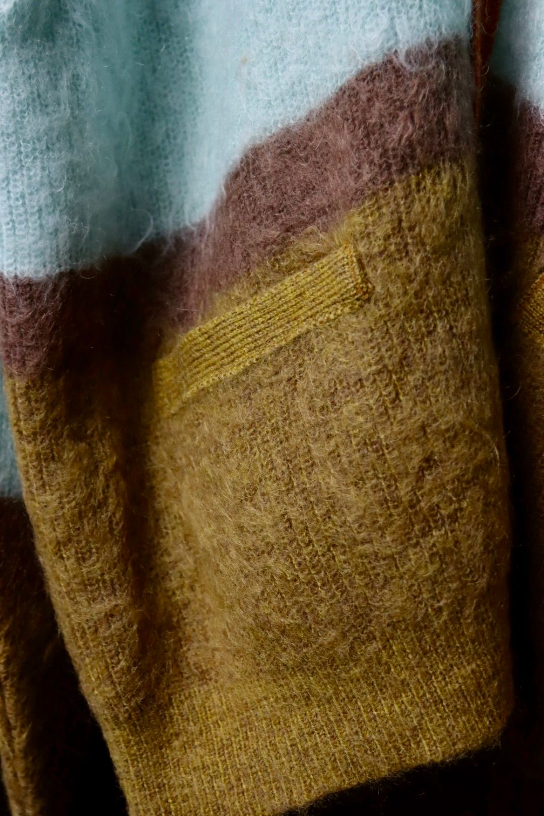 ヨーク23AW MOHAIR BORDER CARDIGAN(YK23FW0571S)PINK