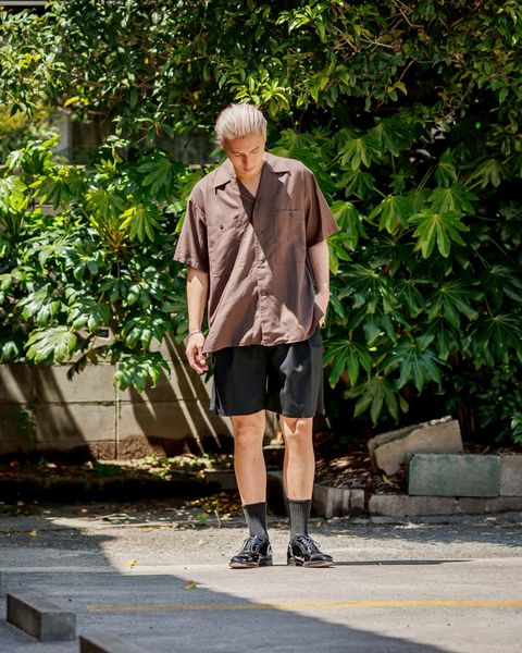 YOKE GARMENTDYED COTTON SILK TWILL OPEN COLLAR SHIRT 新作発売！