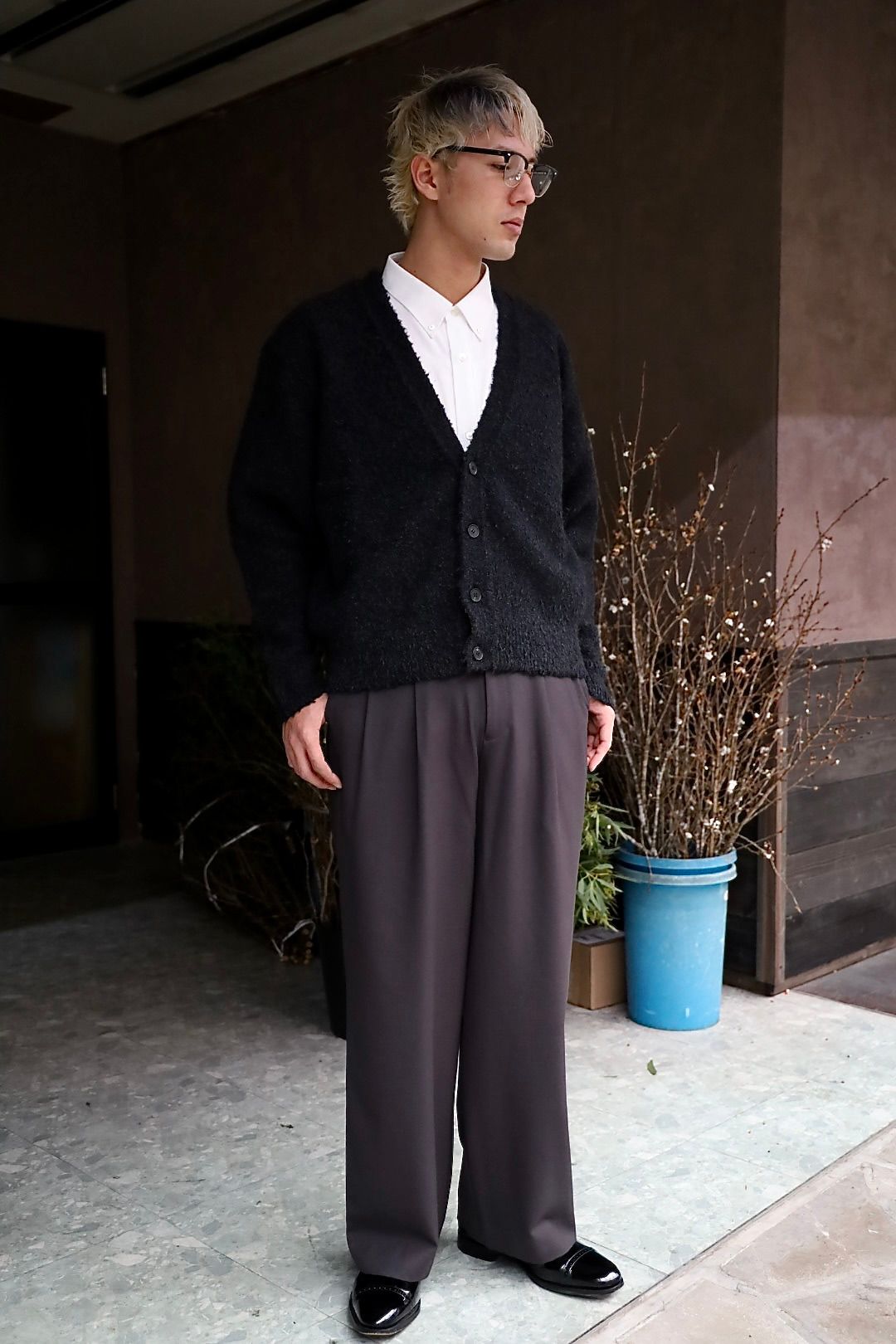 marka マーカ 26SS TWO TUCK MILITARY TROUSERS -RECYCLED POLYESTER NON-MULESED WOOL GABARDINE-(M26A06PT01C)CHARCOAL GRAY☆新作発売！
