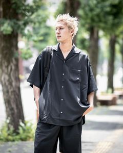 フレッシュサービス COOLFIBER OPEN COLLAR S/S SHIRT(FSC252-50025)BLACK