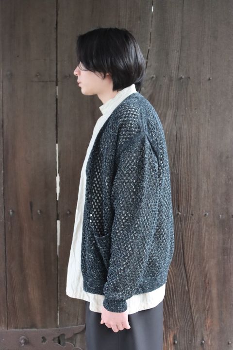 YOKE MESHED KNIT CARDIGAN(YK22SS0345S) style.2022.2.20