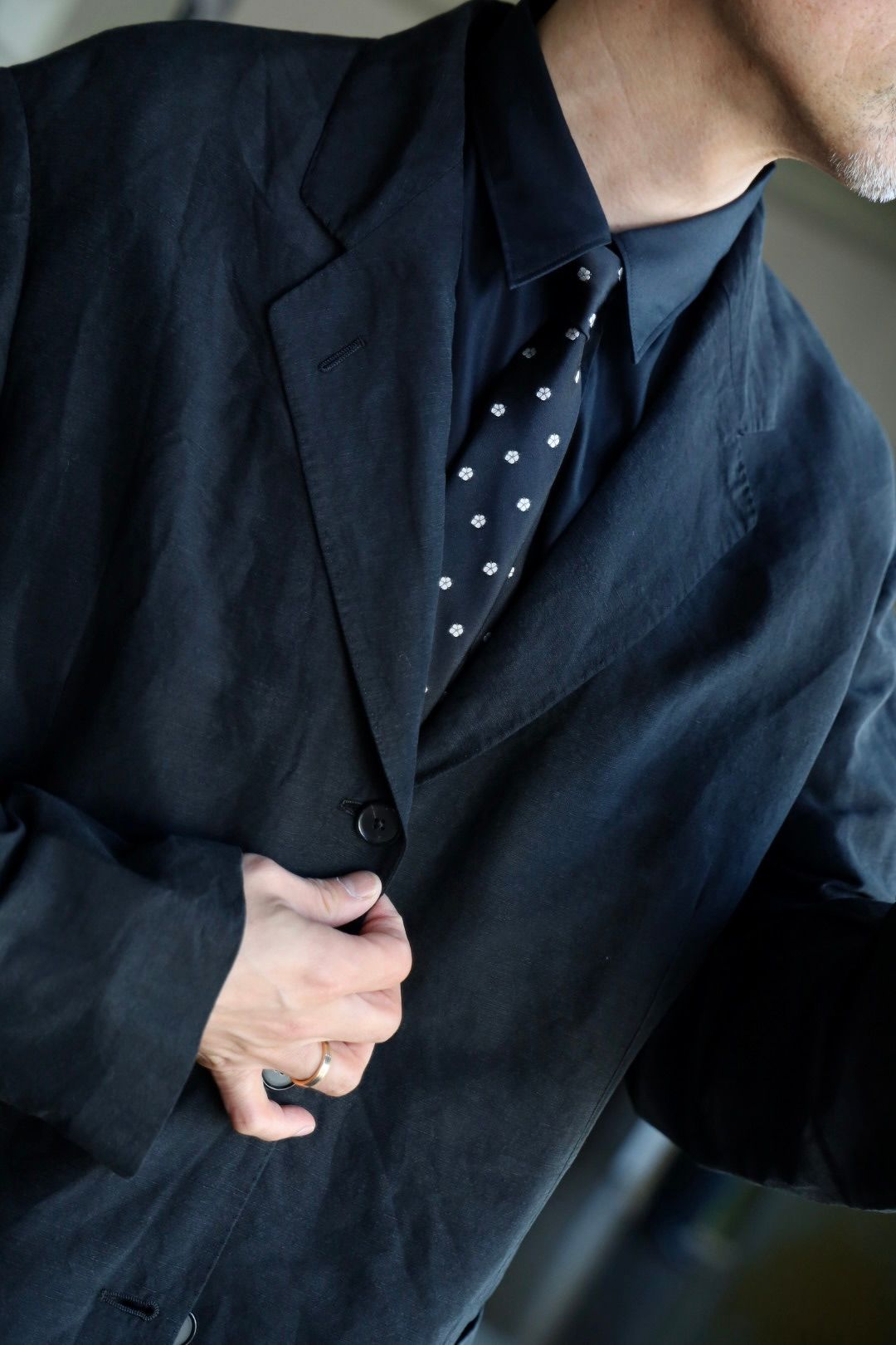 アプレッセ 25SS Silk Linen Jacket(25SAP-01-31H)BLACK