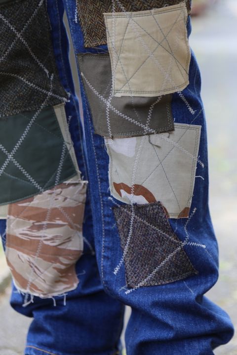 JUNYA WATANABE COMME des GARCONS MAN 綿デニム×ウールツイルチェックジャケット& 多素材パッチワークデニムパンツ style.2020.8.10.