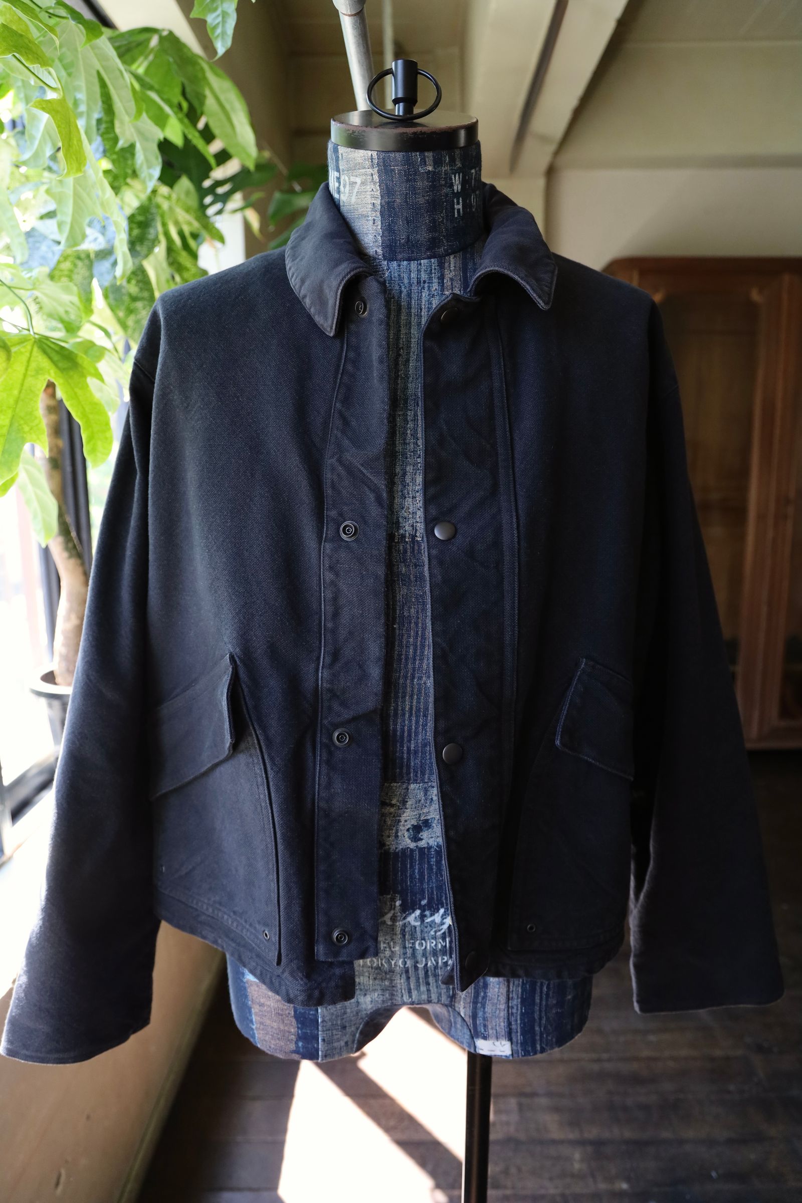 アプレッセ 2025 STYLE2 Vintage Silk Hemp Hunting Jacket(25AAP-01-25)BLACK☆再入荷！