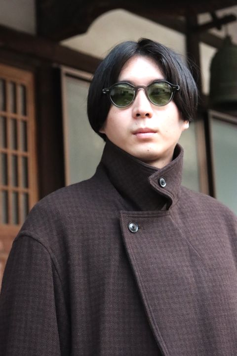 YOKE DOUBLE BREAST OVERCOAT"BROWN style"