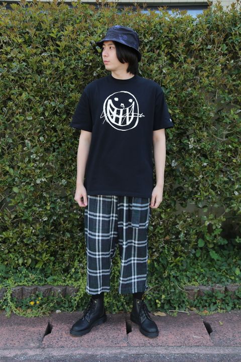 Yohji Yamamoto 半袖 コットン Tシャツ SS21 スマイル シグネチャーロゴ(HD-T98-083) style.2021.4.13