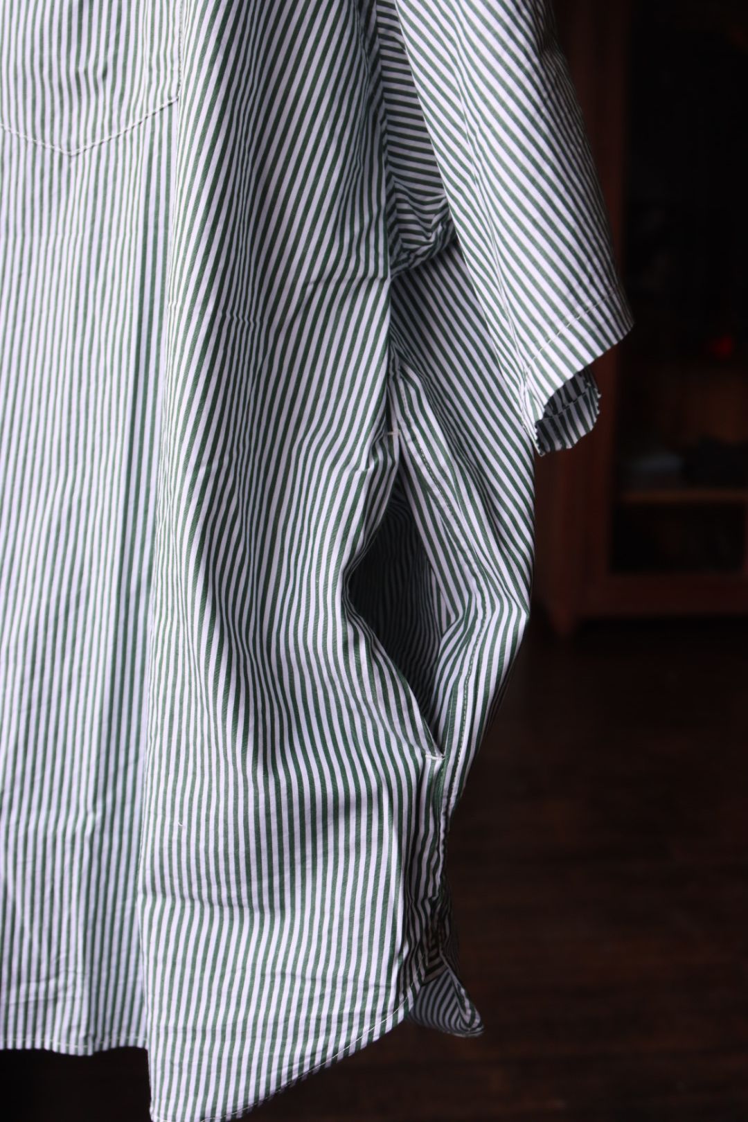 フレッシュサービス  CORPORATE UNIFORM S/S  SHIRT(GREEN STRIPE)