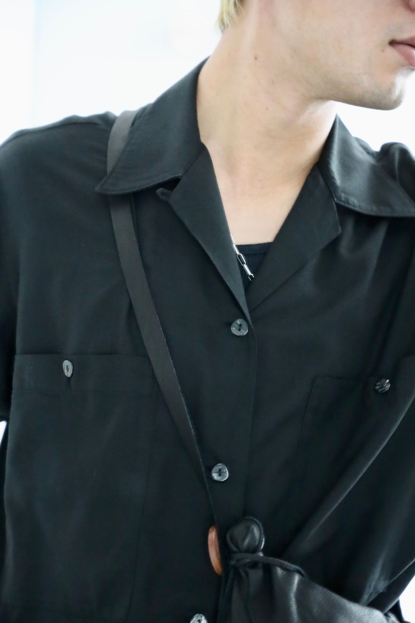 トップス YOKE SILK RAYON TWILL OPEN COLLAR SHIRT 25SS】 YOKE(ヨーク)/ LANDSCAPE PRINTED COTTON SILK RAYON