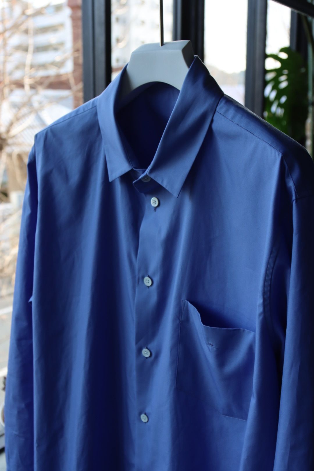 ATON SUVIN BROAD STANDARD SHIRT navy | housecleaningmadison.com