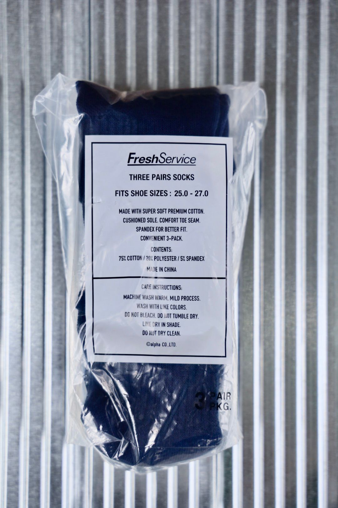 フレッシュサービスORIGINAL 3-PACK SHORT SOCKS(NAVY)☆7月12日(土)再入荷！