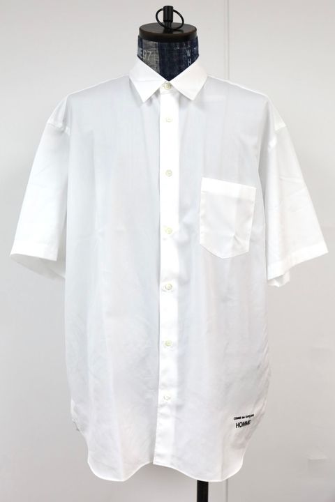 コムデギャルソンオム26SS 綿ブロードS/Sシャツ(HQ-B103-051)WHITE☆4月3日(金)新作発売！