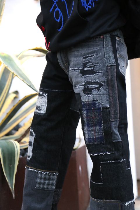 doublet HAND-PAINTED FUR JACKET"BLACK"style.2020.10.16.
