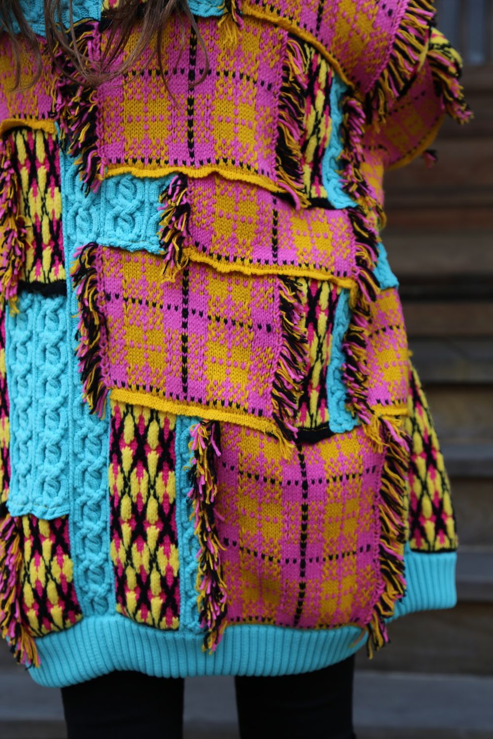 KIDILL Chaotic Argyle Tartan Cardigan
