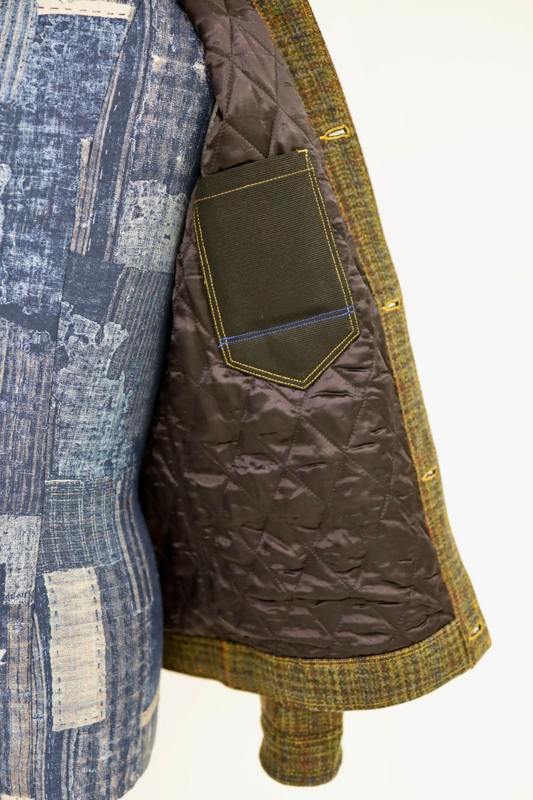 ジュンヤワタナベマン 25AW ウールチェックツイード綿ダッグレザージャケット(WP-J033-051)☆11月1日(土)発売!