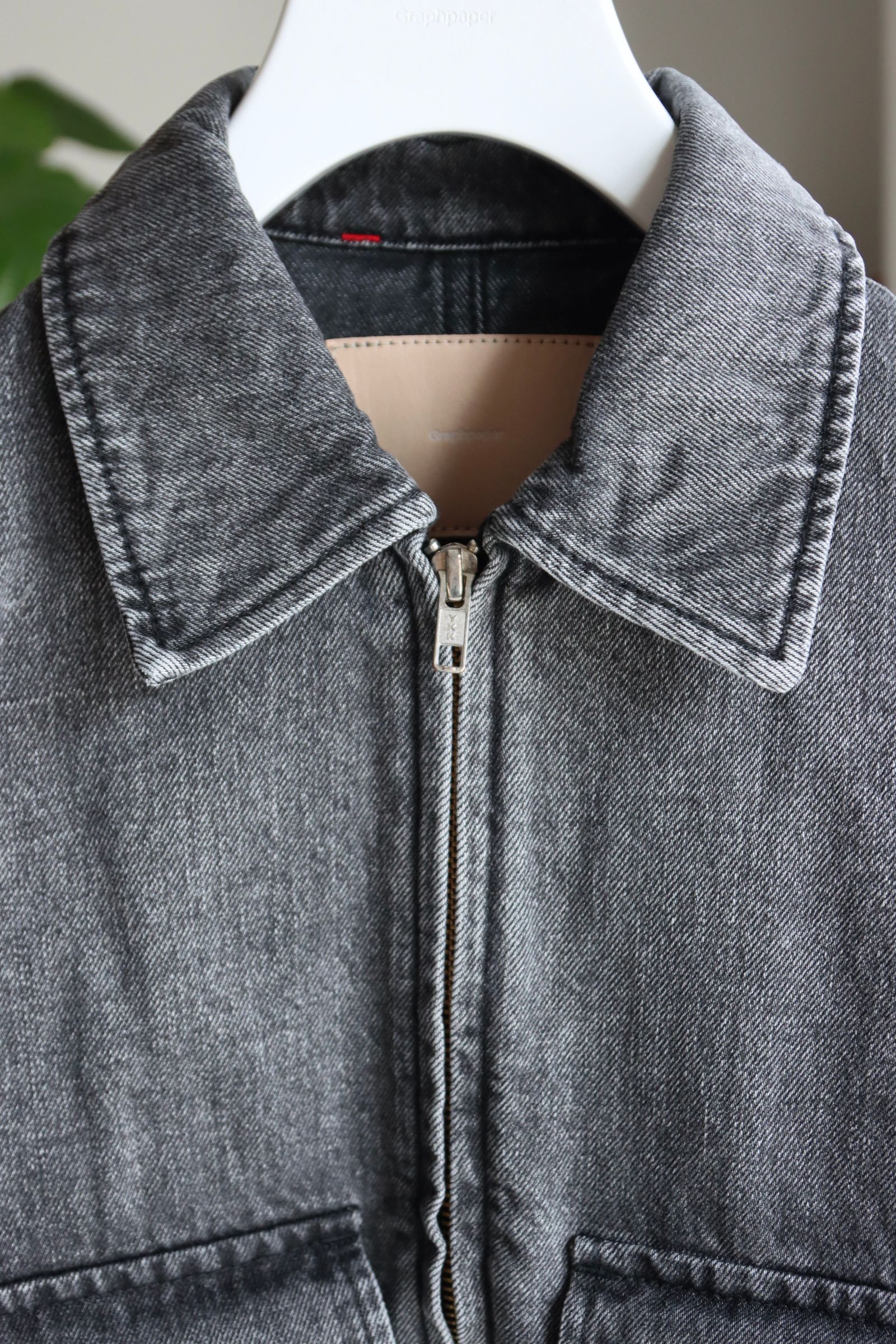 Graphpaper 25AW Women's Selvage Denim Zip Jacket(GL253-20057LB)BLACK_LIGHT FADE