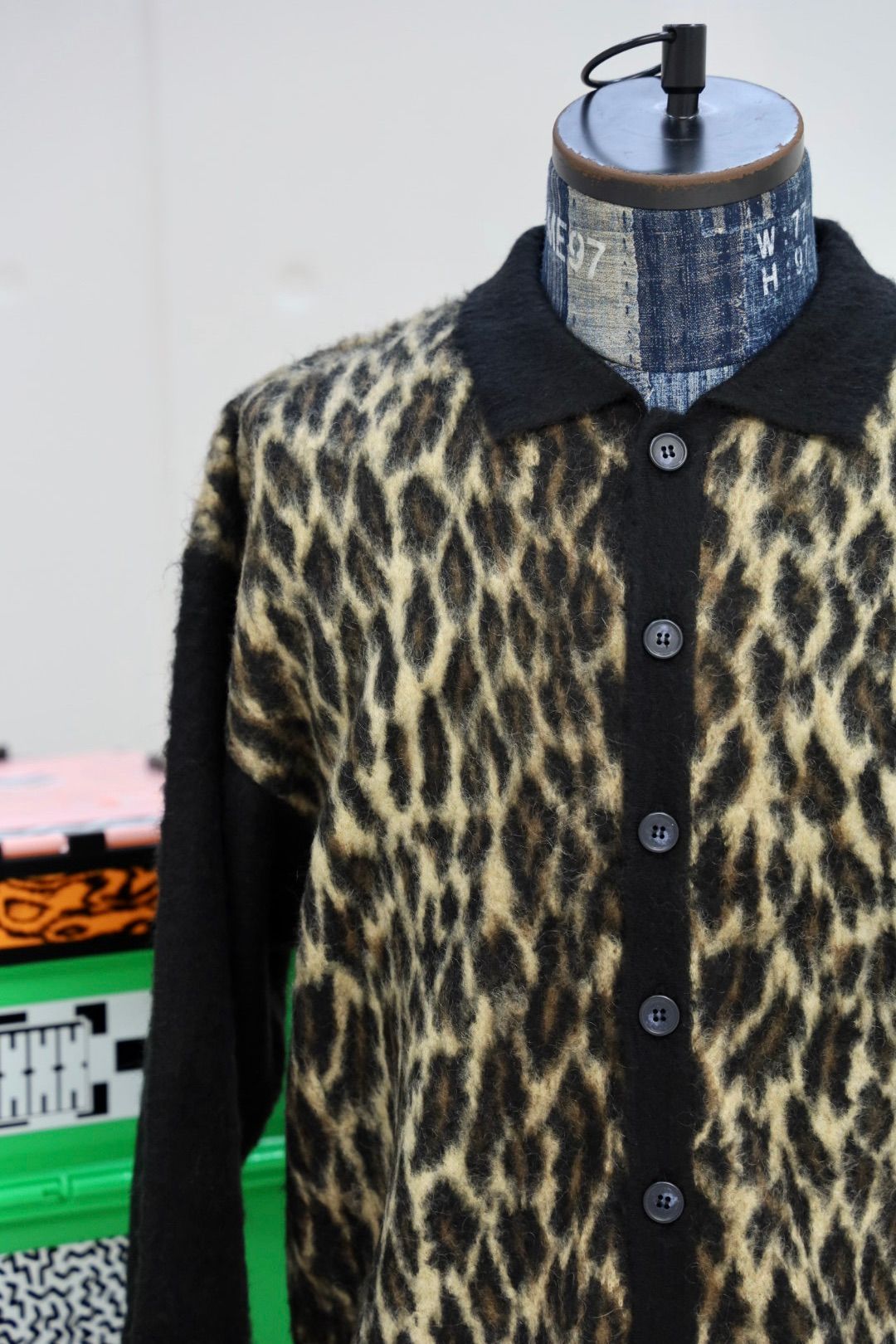 セントマイケル  LEOPARD KNIT CARDIGAN(SM-HR1-0000-073)BLACK★10月11日(土)発売！