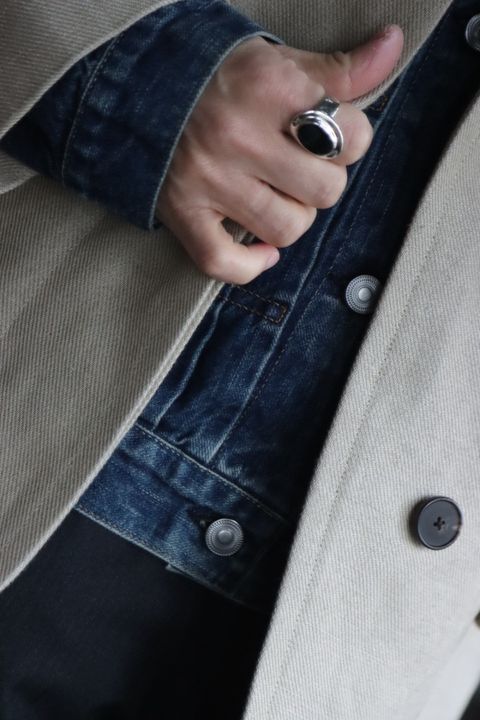 A.PRESSE Linen Half Coatスタイル