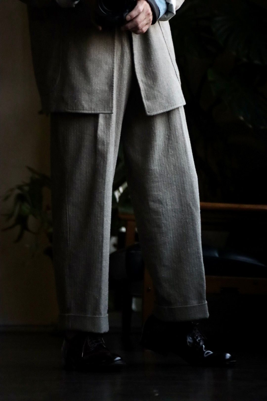 a.presse Herringbone Trousers - スラックス